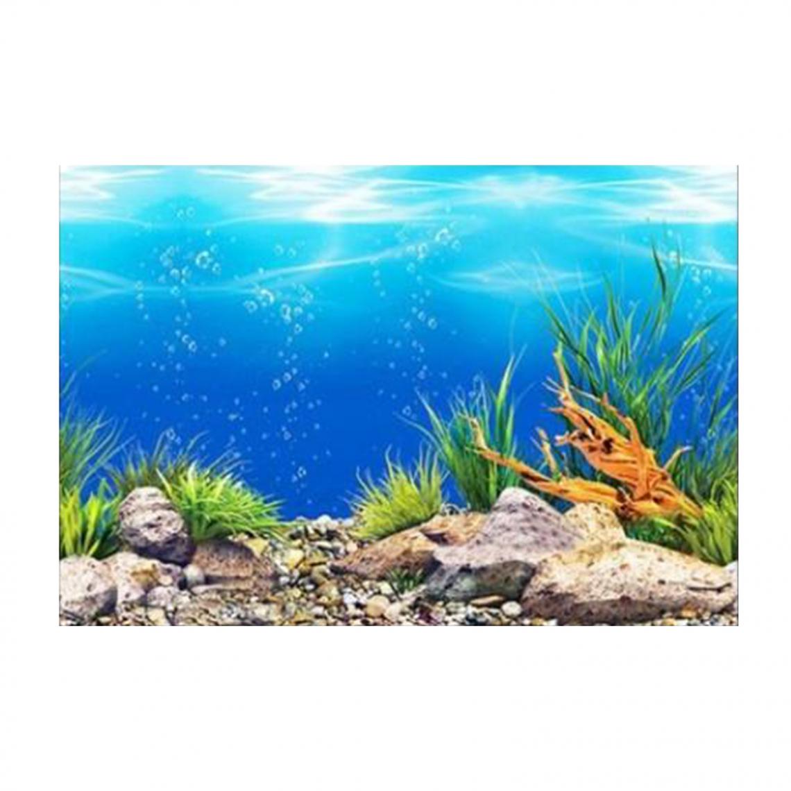 marque generique - Affiche De Fond D'aquarium En PVC Océanique Paysage De Décoration De Réservoir De Poissons 30x52cm - Décoration aquarium