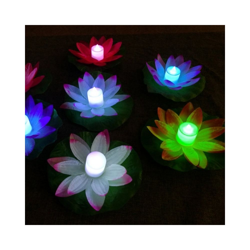 Wewoo - LED sous-marines Lot de 3 lampes artificielles en forme fleur flottante artificielle lotus pour piscine extérieure (Partie jaune) - Lampadaire
