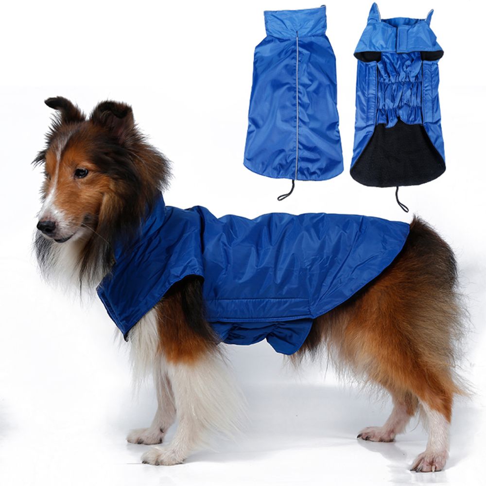 marque generique - Imperméable Chien Veste Gilet Polaire Vêtements Imperméable Bordées XL Bleu - Vêtement pour chien