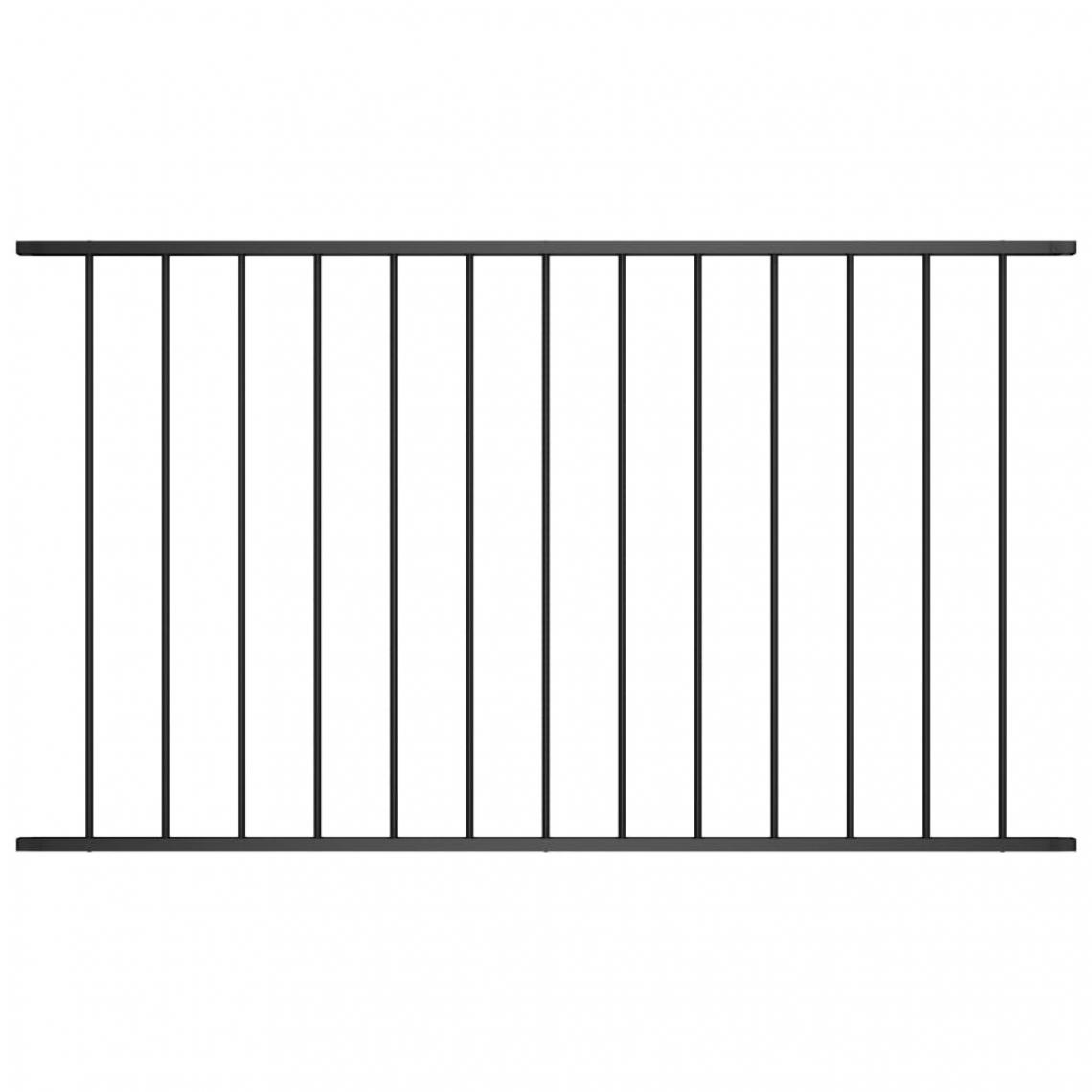 Vidaxl - vidaXL Panneau de clôture Acier enduit de poudre 1,7x0,75 m Noir - Panneaux et treillis