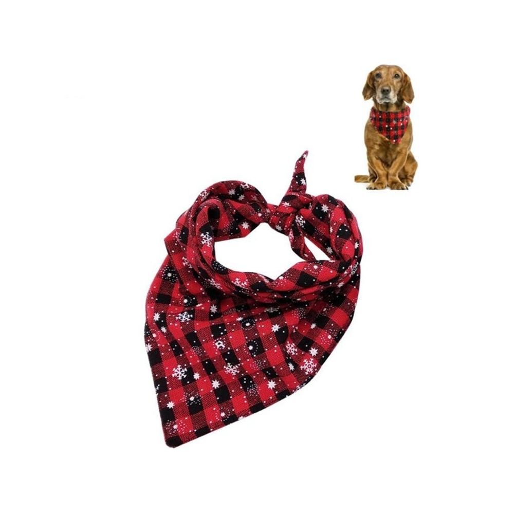 Wewoo - 2 PCS Pet Triangle Towel Christmas Flocon de neige Dog Salive DogSize S Red - Accessoires chien de chasse