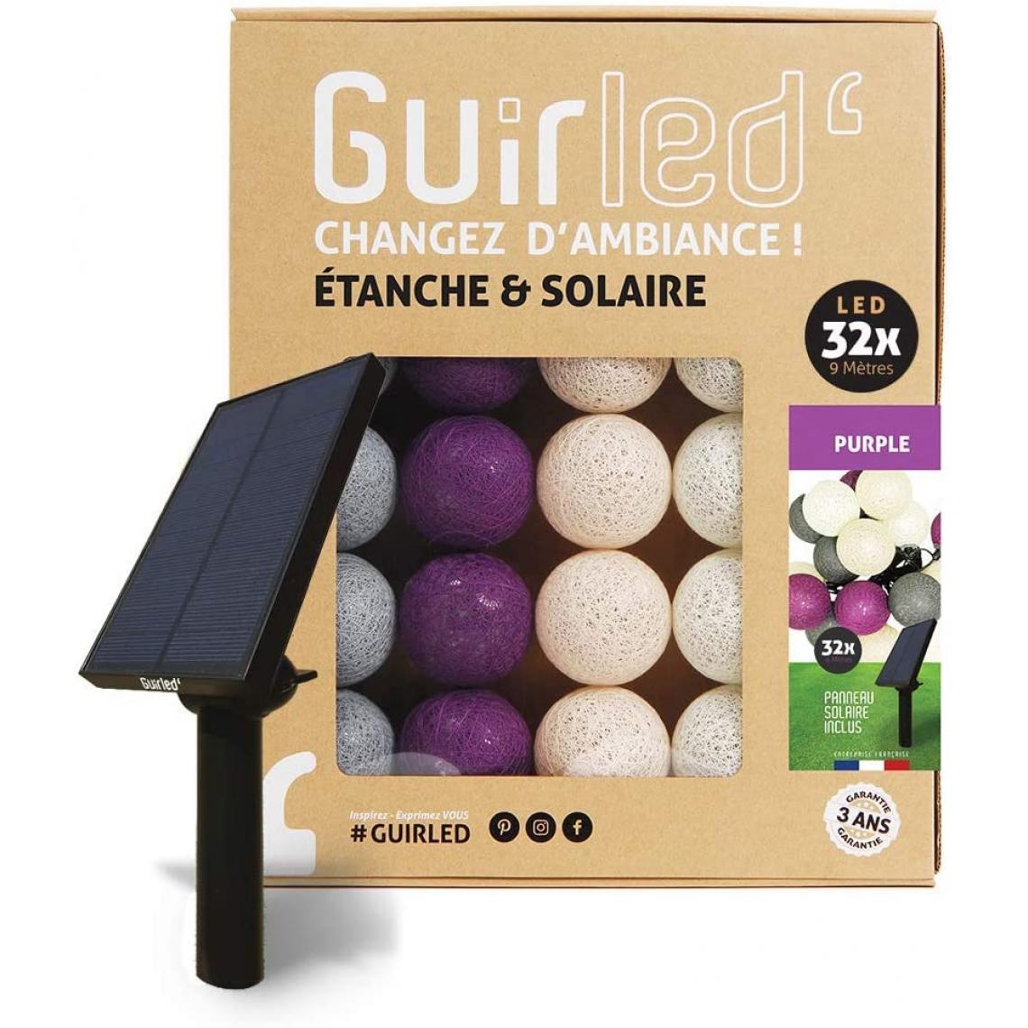 Guirled - Guirlande boule lumineuse 32 LED Outdoor - Purple - Eclairage solaire