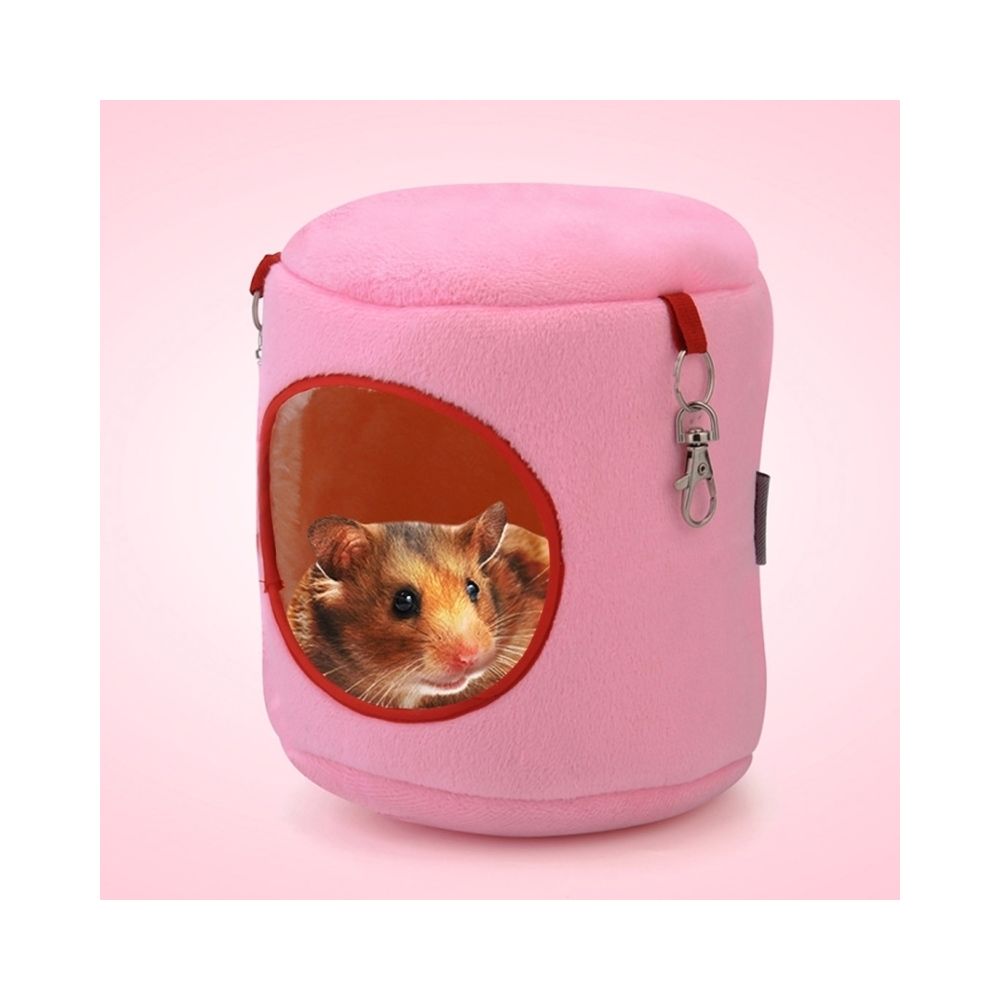 Wewoo - Pour Animal de compagnie House rose Chaud hamster hamac lit suspendu petits animaux Nest, S, taille: 10 * 9 * 9 cm Flannel Cylinder Pet - Corbeille pour chien