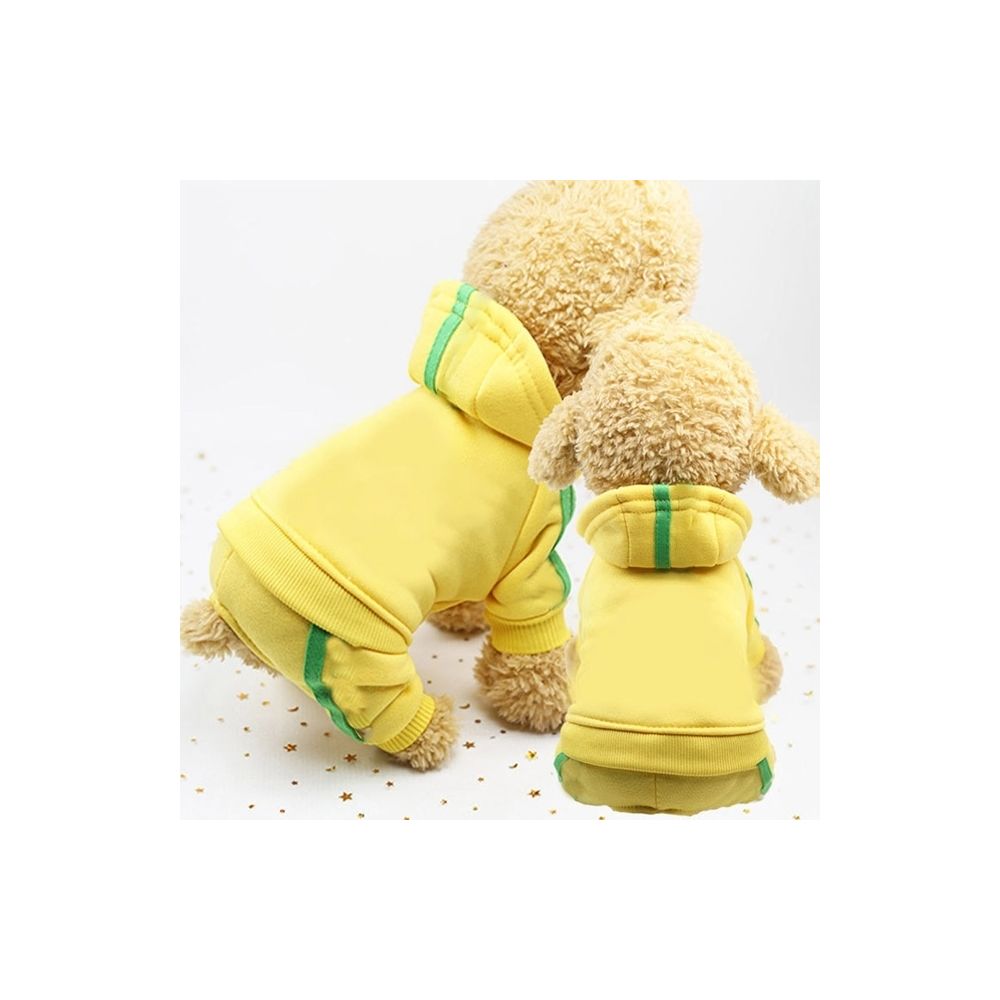 Wewoo - 2 PCS vêtements de chien de compagnie pour les chiens salopettes animaux de jumpsuit de chat manteau épais chienstaille XXL jaune - Vêtement pour chien