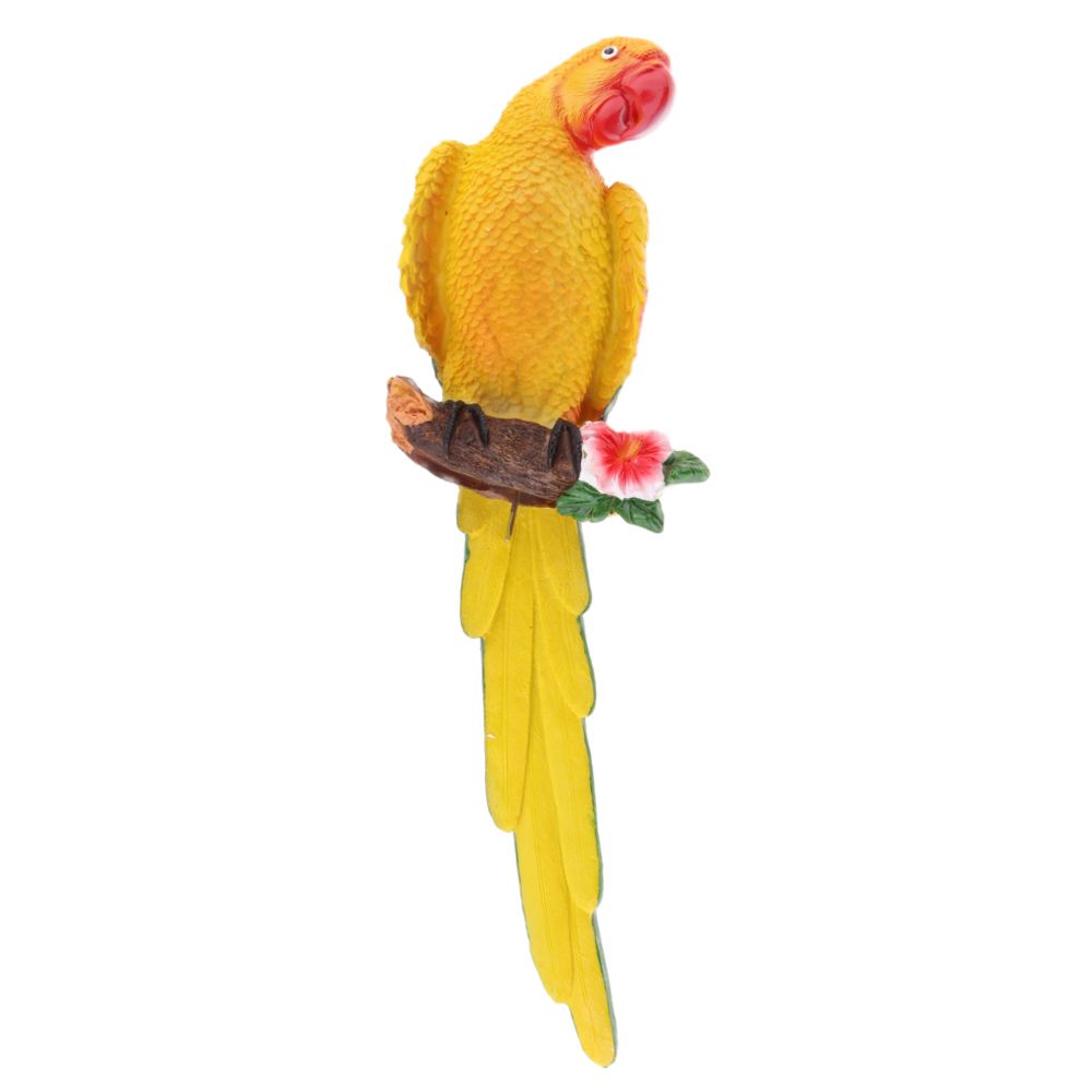 marque generique - résine artisanat réaliste perroquet oiseaux ornement plante suspendu regarder à droite jaune - Petite déco d'exterieur