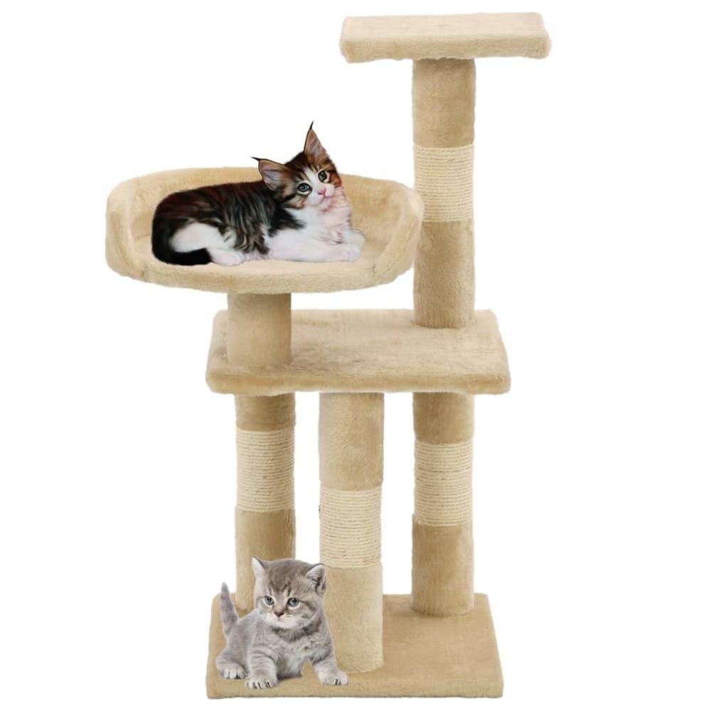 marque generique - Icaverne - Meubles pour chats reference Arbre à chat avec griffoirs en sisal 65 cm Beige - Arbre à chat