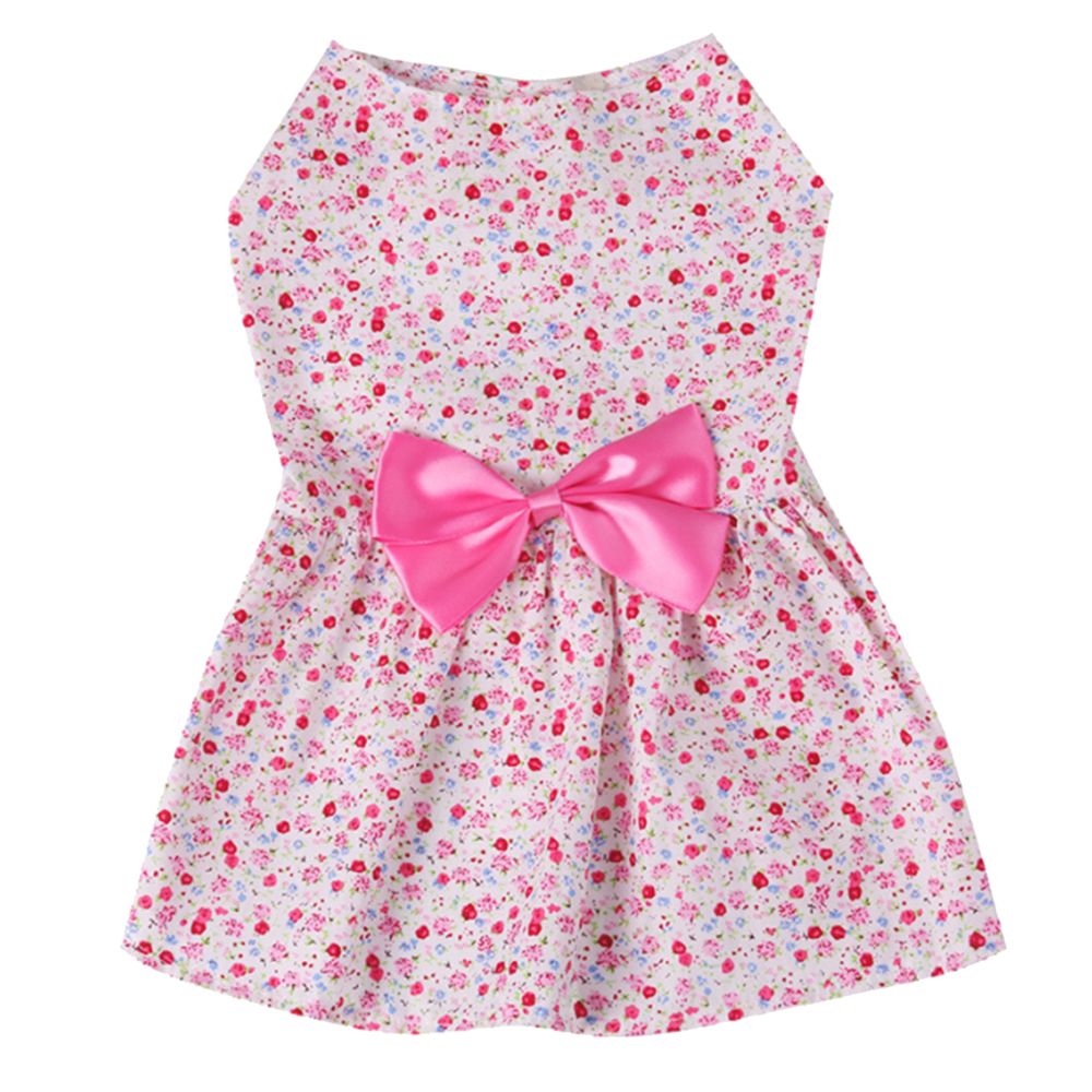 marque generique - Pet Dress Dogs Puppy Skirt Floral Vêtements Summer Spring Party Outfit M Pink - Vêtement pour chien