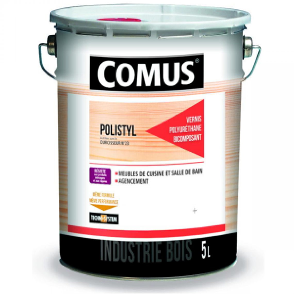 Comus - Vernis finition bi-couche polyuréthane Polystyl 2062 COMUS - SAT30 - 5 L - 7774 - Matériel de pose, produits d'entretien