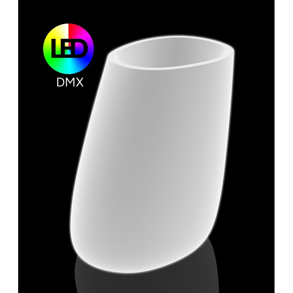 Vondom - Pot de fleurs Stone - 100 - LED de couleur + DMX - blanc glace (transparent) - Poterie, bac à fleurs
