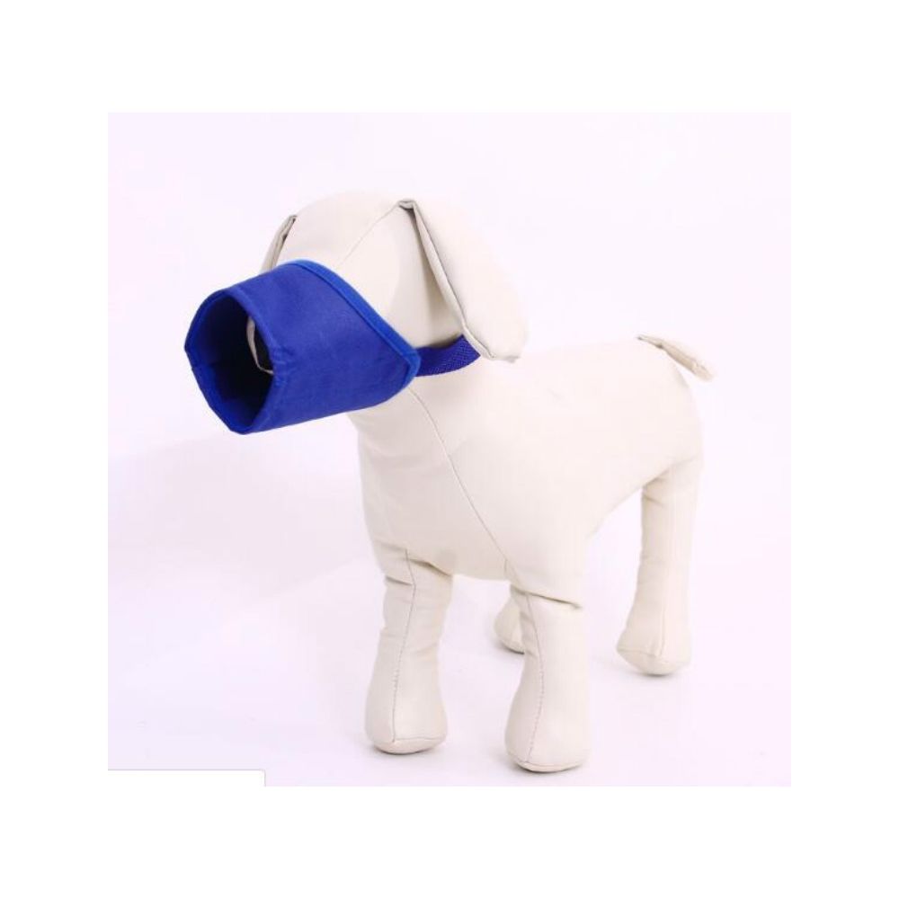Wewoo - Muselières chien Fournisseur d'animal muselière nylon respirant confortable doux maille réglable masque de bouche pour animaux empêchent la morsuretaille 18cm bleu - Muselière pour chien