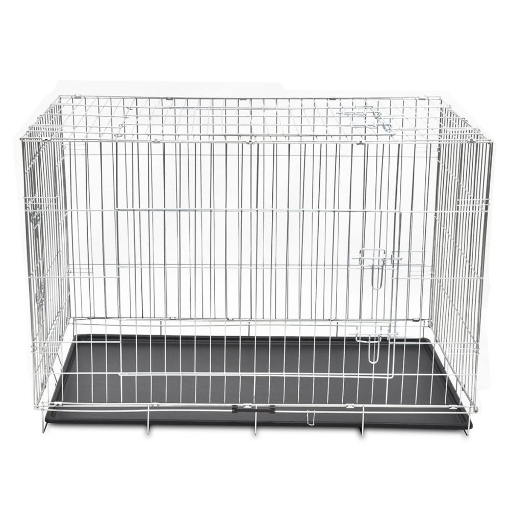 Helloshop26 - Cage en métal pliable pour chien acier galvanisé 121 x 74 x 83 cm 3702024 - Clôture pour chien