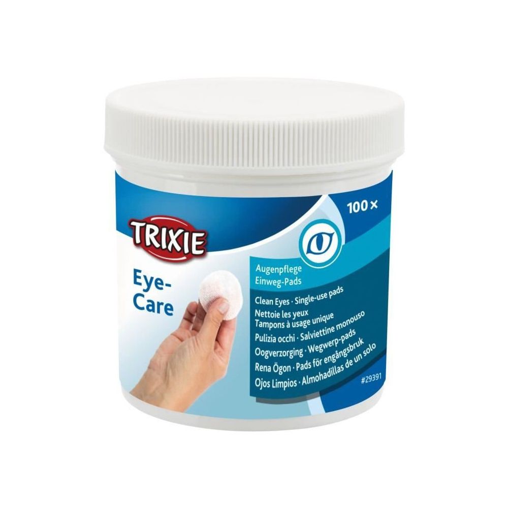 Trixie - TRIXIE Compresses de soin - Pour la région des yeux - 100 pieces - Pour chiens, chats et autres petits animaux - Hygiène et soin pour chat