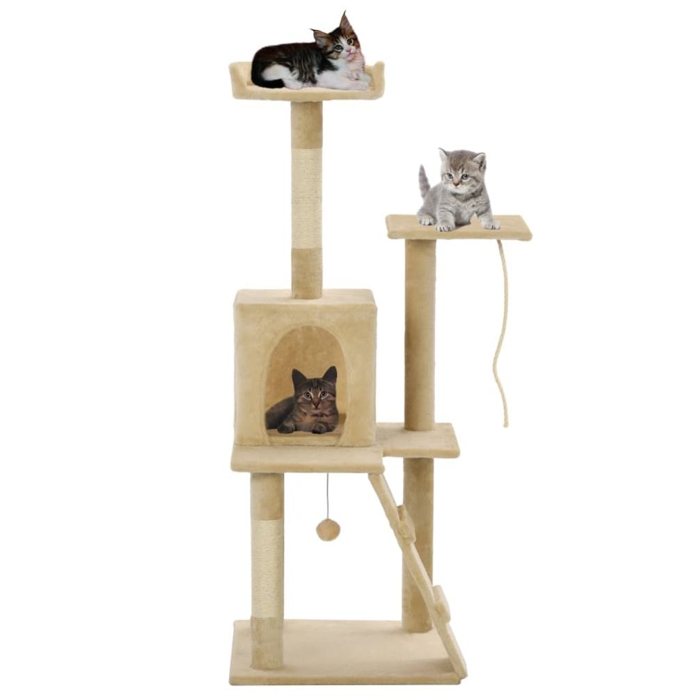 marque generique - Esthetique Accessoires pour chats edition Bakou Arbre à chat avec griffoirs en sisal 120 cm Beige - Arbre à chat