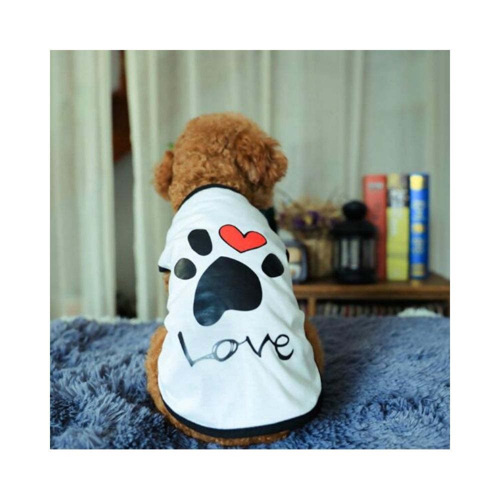 Wewoo - Vêtements pour animaux de compagnie chien motif d'amour gilet de chientaille XS blanc - Vêtement pour chien