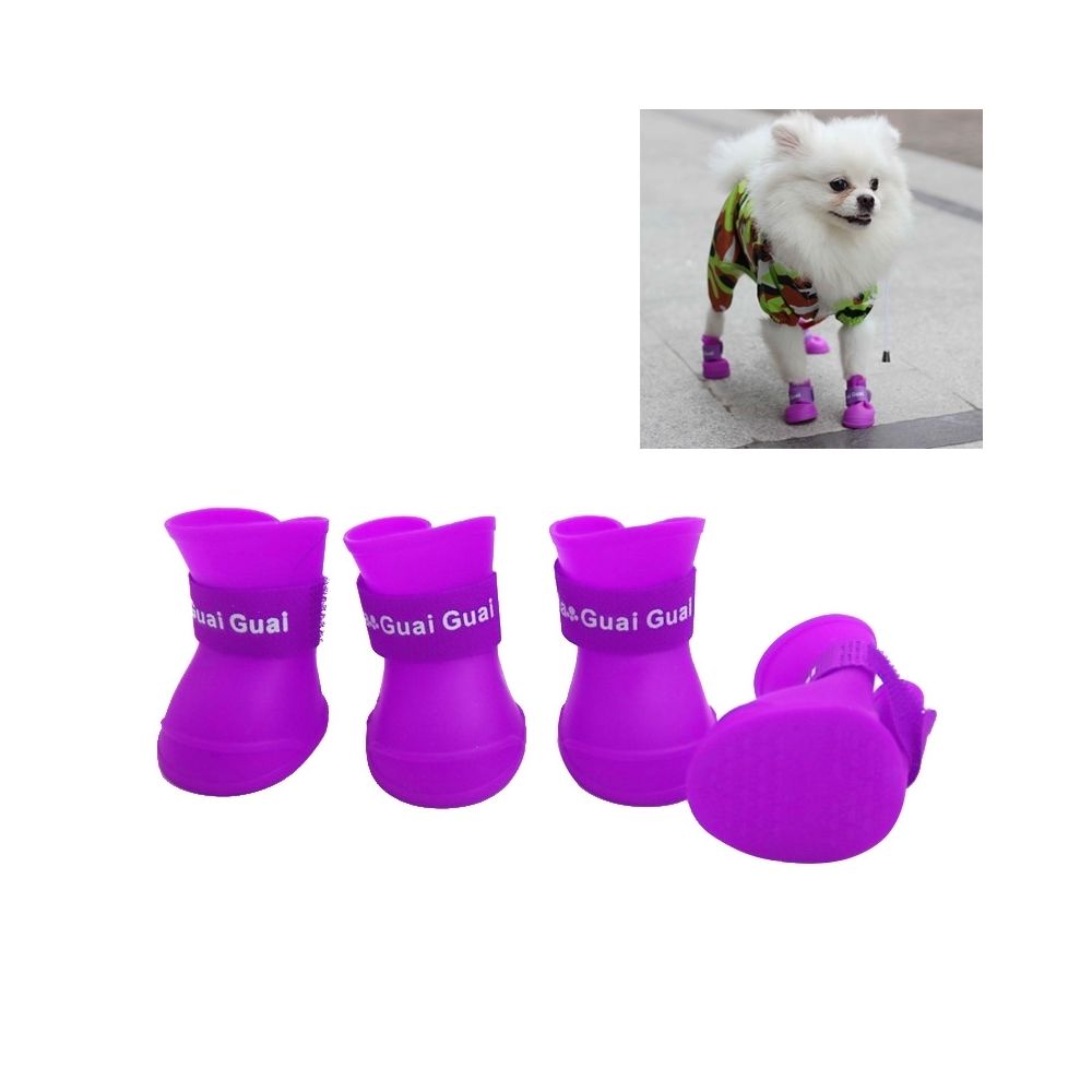Wewoo - Belles chaussures chien chiot couleur Violet bonbon caoutchouc bottes imperméables de pluie, S, taille: 4,3 x 3,3 cm - Vêtement pour chien