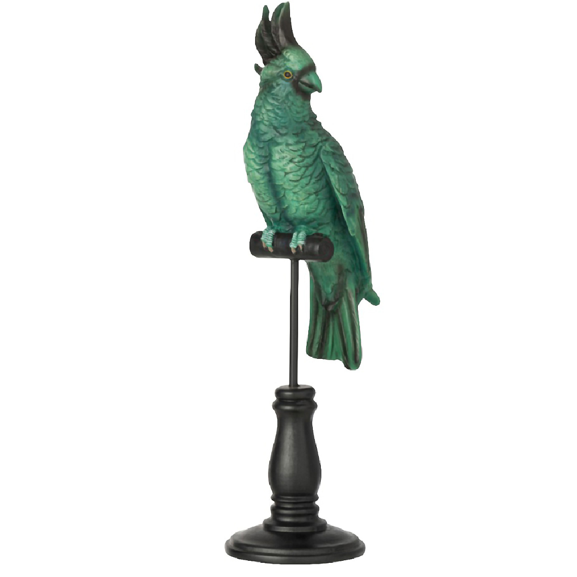 JOLIPA - Figurine perroquet sur son perchoir en résine - Petite déco d'exterieur