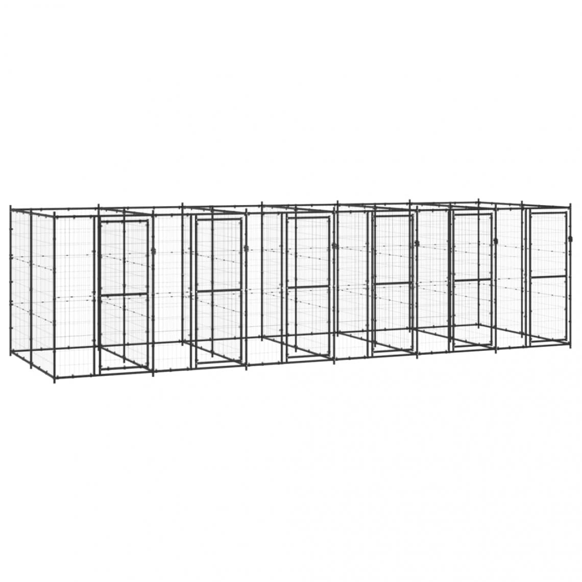 Helloshop26 - Chenil extérieur cage enclos parc animaux chien extérieur acier 14,52 m² 02_0000380 - Clôture pour chien