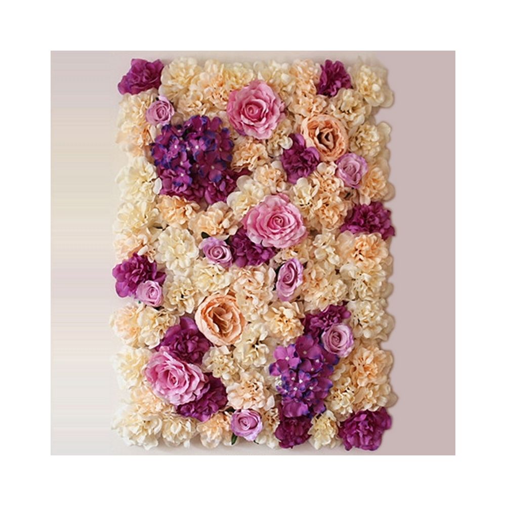 Wewoo - Décoration Jardin champagne et rose Violet champagne fleur pivoine Hortensia artificielle cryptage bricolage mur de mariage photo fond, taille: 60cm x 40cm - Poterie, bac à fleurs
