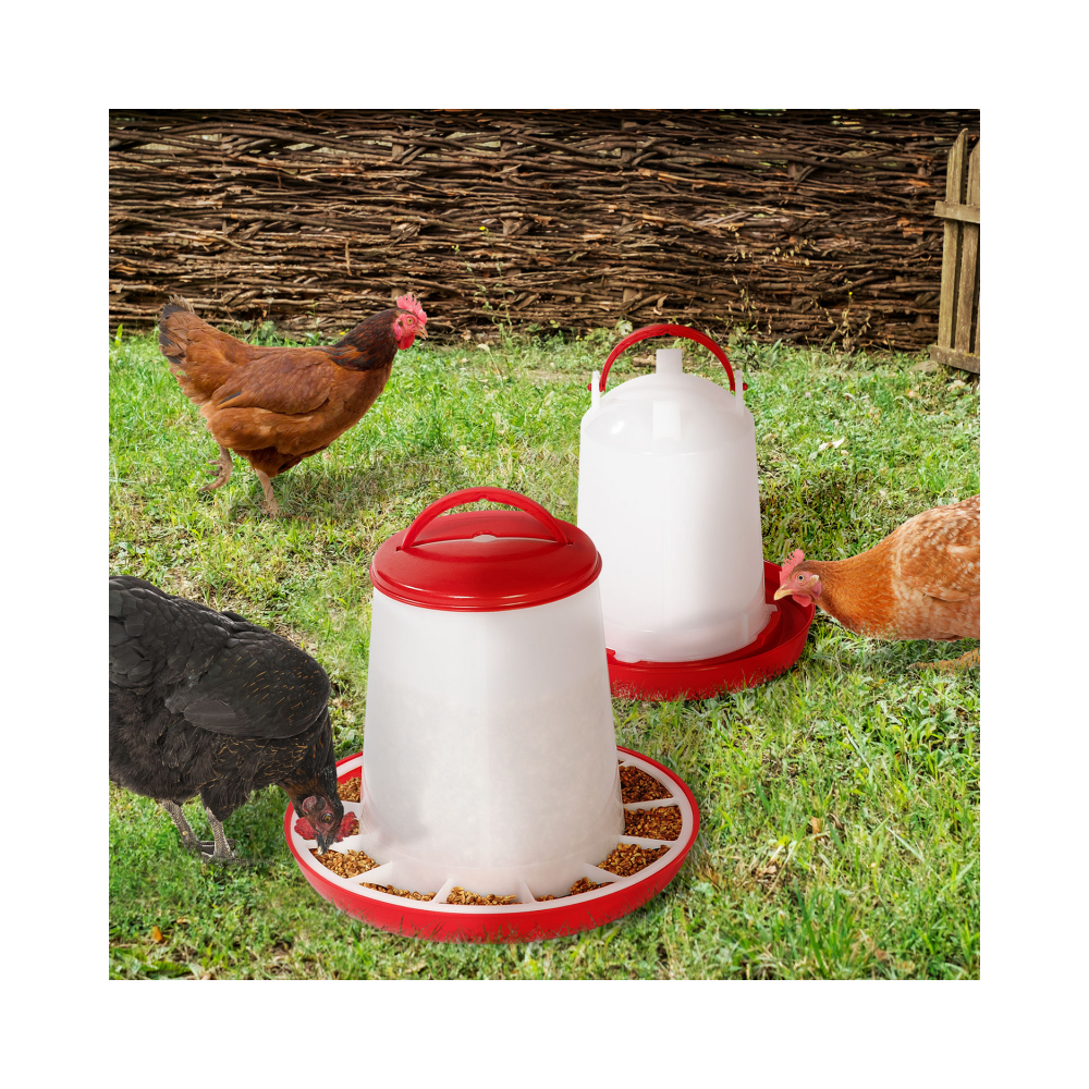 Idmarket - Lot mangeoire 3 kg et abreuvoir 3L pour poules et volailles - Accessoires basse-cour