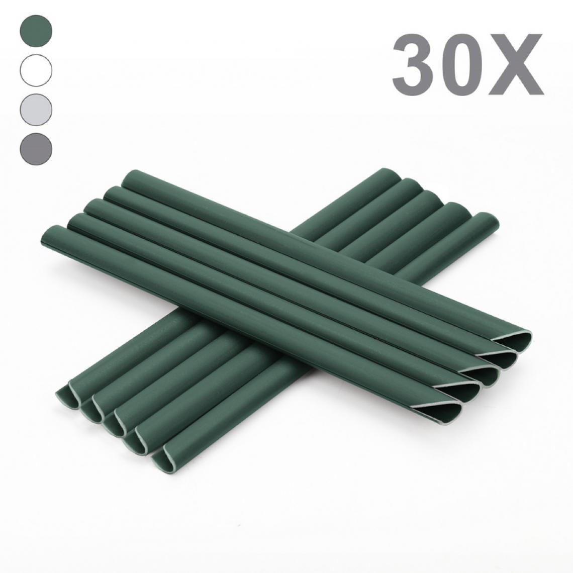 Einfeben - 30x Brise vue rails de serrage fixation de la clôture en PVC écran d'intimité double tige tapis,vert - Claustras