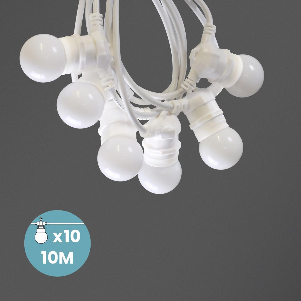 Skylantern - Guinguette Ampoules Remplaçables Blanc 10 m Cable Blanc - Lampadaire