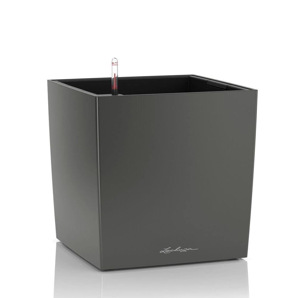 marque generique - Cube Premium 40 - kit complet, anthracite métallisé 40 cm - Poterie, bac à fleurs