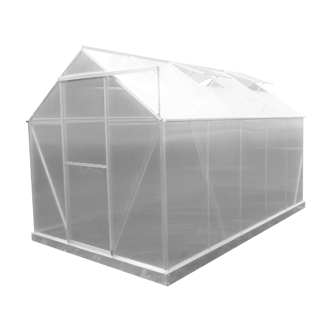 Gardiun - Serre de Jardin en Polycarbonate/Aluminium Gardiun Lunada - 6 m² 310x193x190 cm avec Base 5 Modules - Serres en plastique