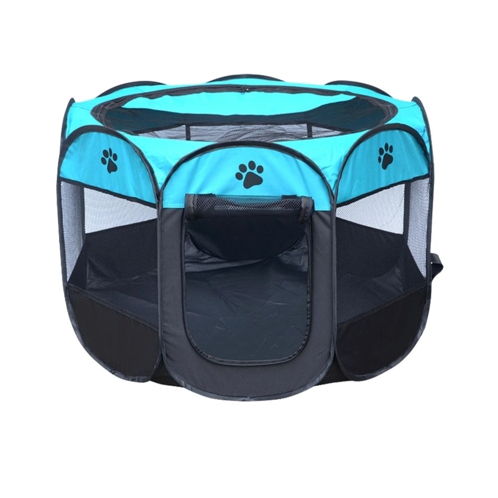 Wewoo - Pour animaux de compagnie octogonale, bleu S, taille: 73 x 73 x 43cm Tente de chien imperméable à l'eau de tissu d'Oxford de mode pliable clôture extérieure - Corbeille pour chien
