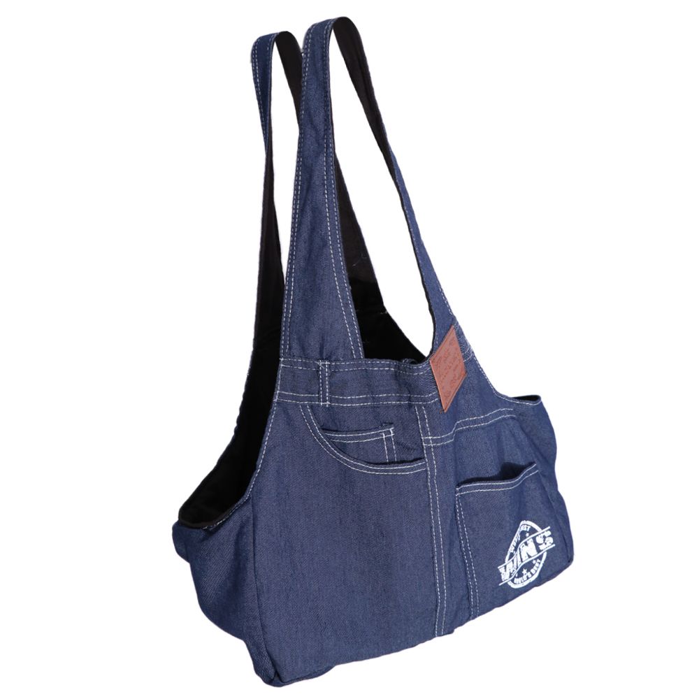 marque generique - sac à bandoulière pour chien de compagnie sac à bandoulière à bandoulière unique avec pochette bleu foncé - Equipement de transport pour chat