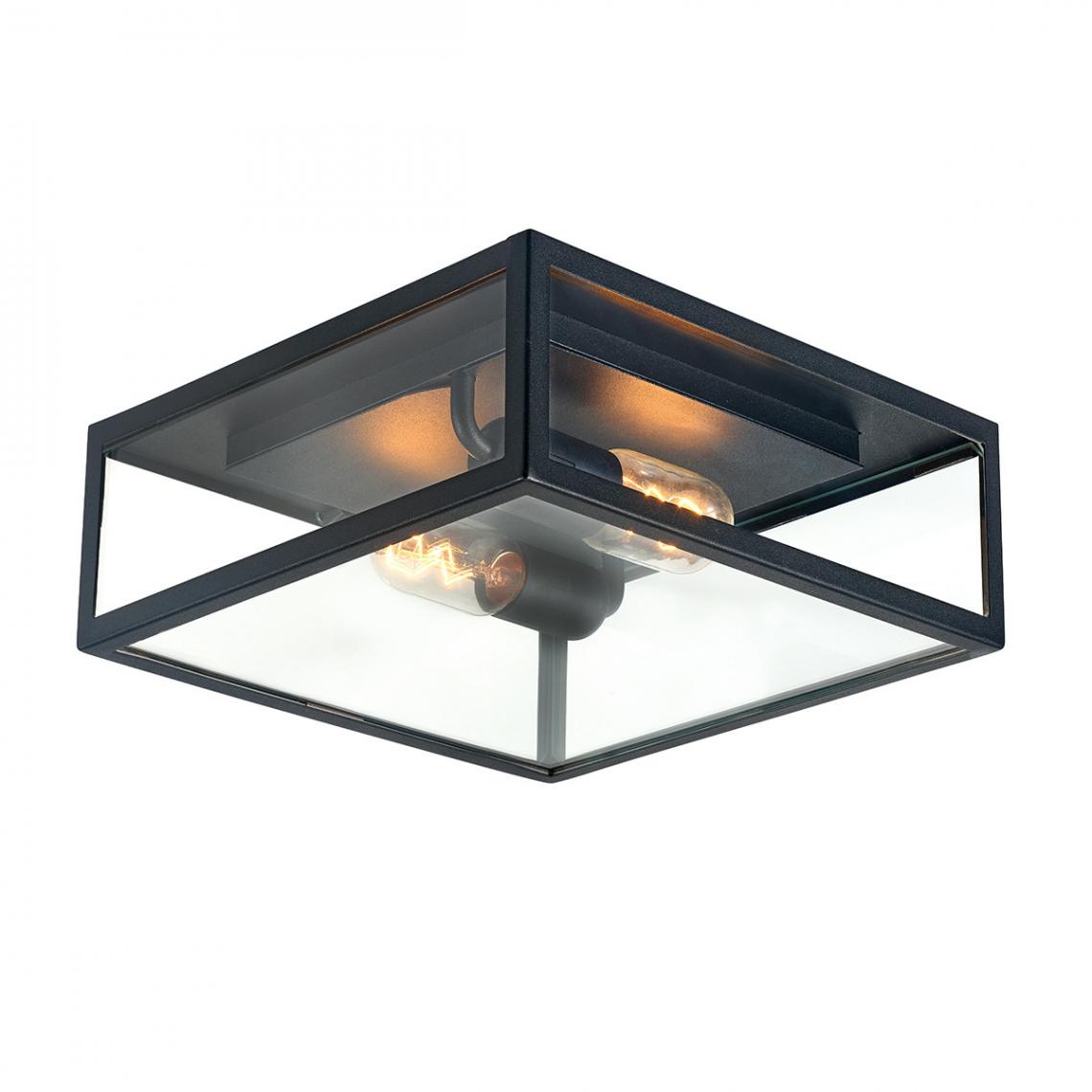 Elstead Lighting - Plafonnier extérieur encastré, plat, noir, IP44, E27 - Spot, projecteur