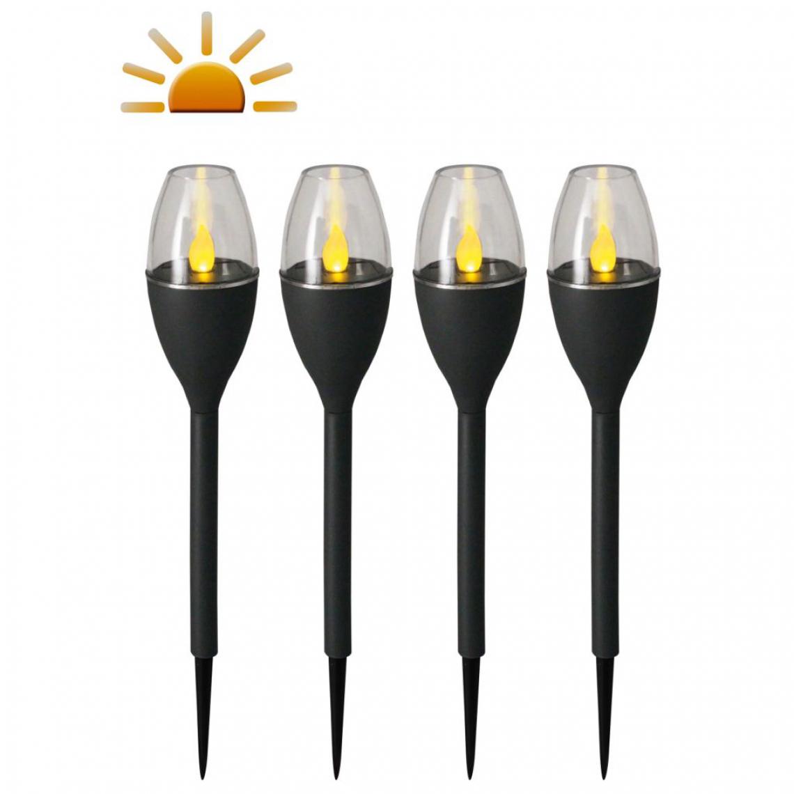 Luxform - Luxform Lampe LED solaire à piquet de jardin Jive 4 pcs Gris 41466 - Lampadaire
