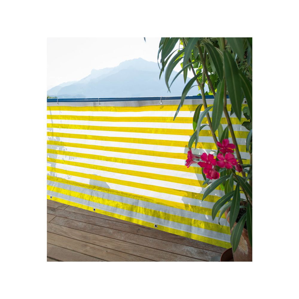 Windhager - Brise vue pour balcon 100% occultant 5 m x hauteur 0.9m jaune IBIZA - Claustras