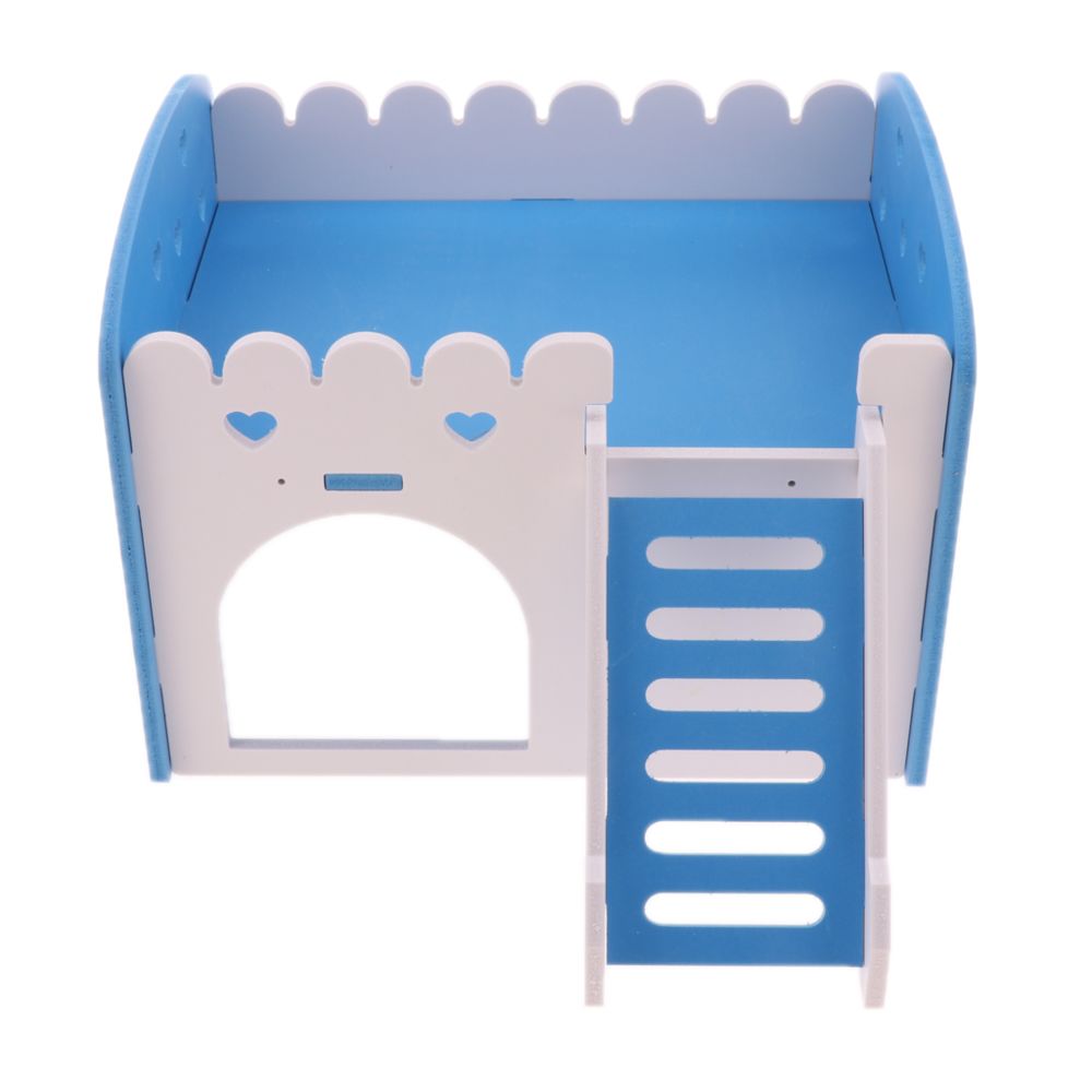 marque generique - Design mignon Mini petit animal Castle House Hamster Live Play House bleu foncé - Cage pour rongeur