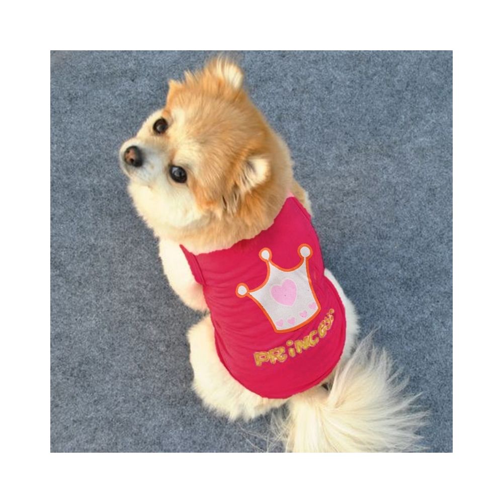 Wewoo - Vêtements mignons de petit chien de compagnie de gilet de couronnetaille XS Rose Red - Vêtement pour chien