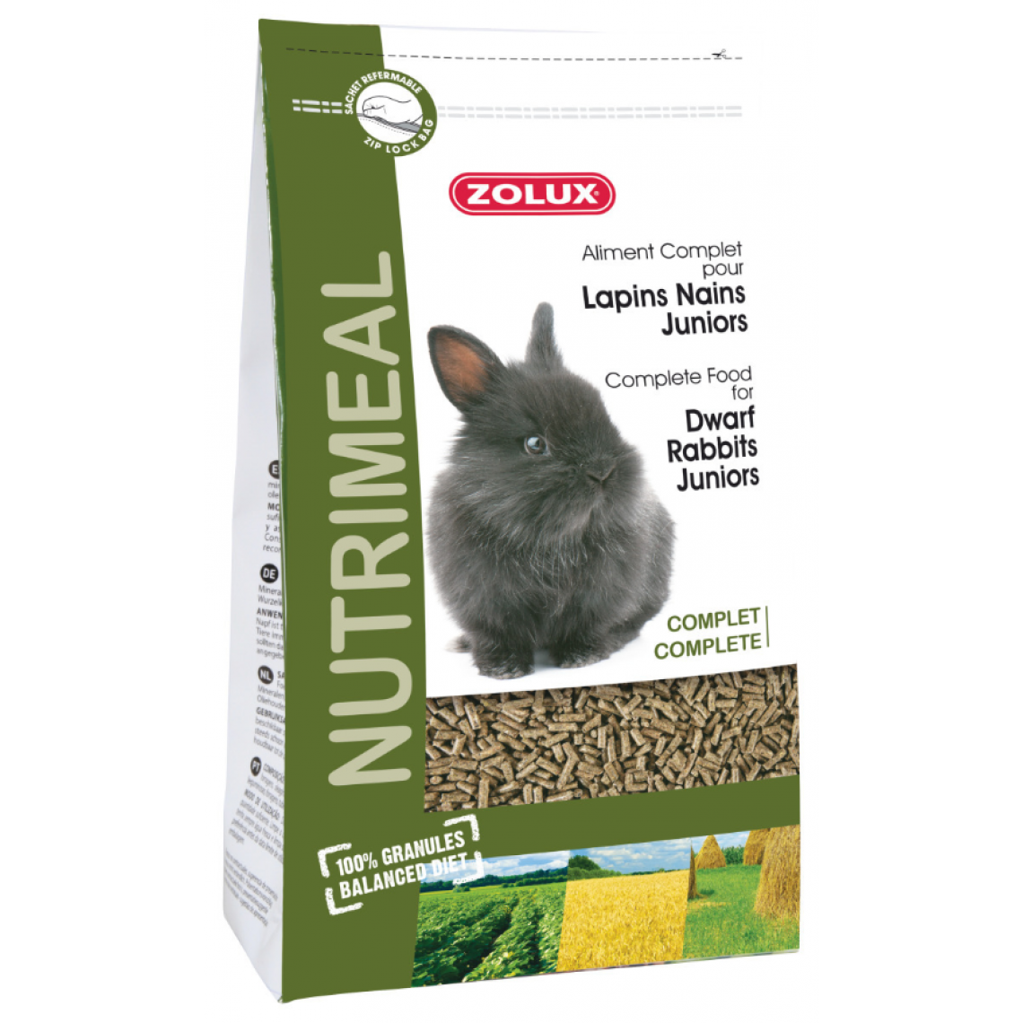 Zolux - Granulés complets pour lapins nains junior Nutrimeal 2.5 kg - Alimentation rongeur