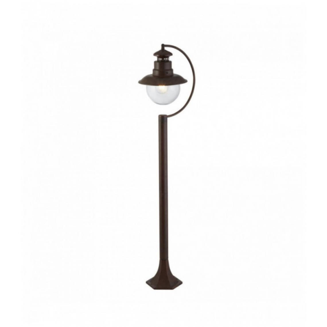 Searchlight - Poteau de jardin extérieur station 1 ampoule brun rustique avec verre transparent - Borne, potelet