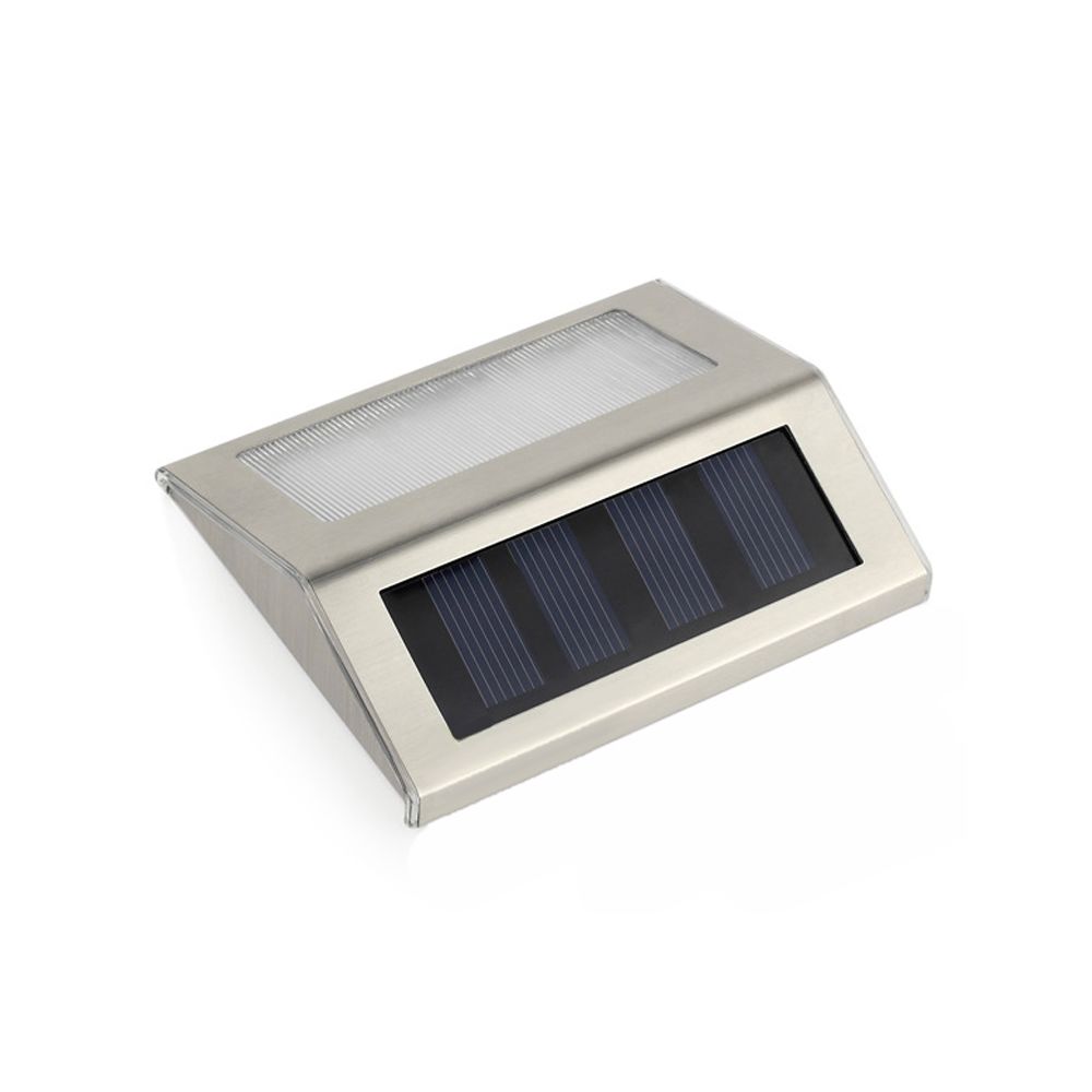 Maclean - Lampe solaire en acier inoxydable 2LED avec capteur crépusculaire intégré MCE119 - Eclairage solaire