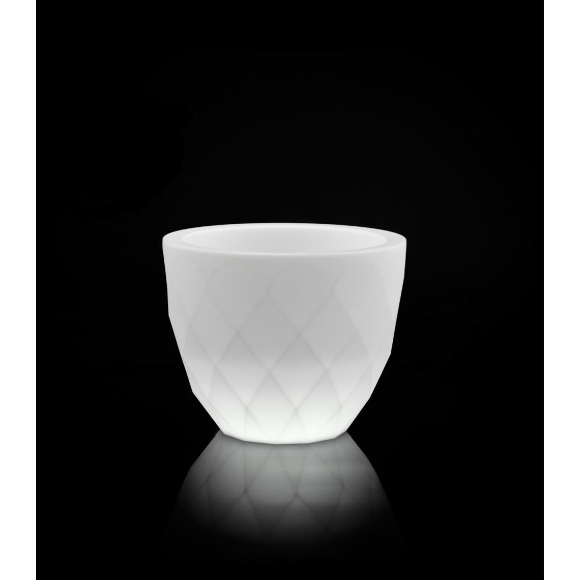 Vondom - Pot de fleurs VASES - grand modèle - LED de couleur - blanc glace (transparent) - Ø 55 x 45 cm - Poterie, bac à fleurs