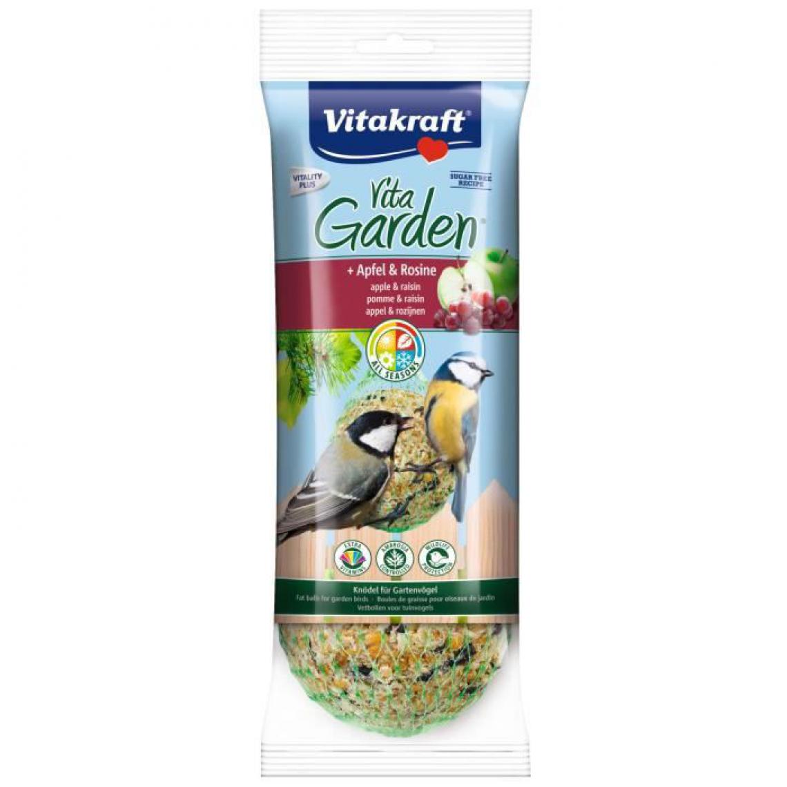 Vitakraft - VITAKRAFT Boules de Graisse Pomme et Raisin pour oiseaux de la nature - Lot de 7x350g - Alimentation pour oiseaux du ciel