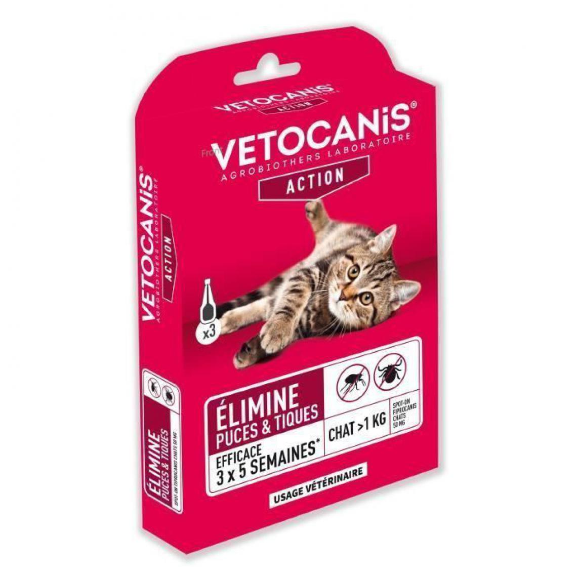 Vetocanis - VETOCANIS Pipettes Spot on, Anti-puces et Anti-tiques - Pour chat - Anti-parasitaire pour chien