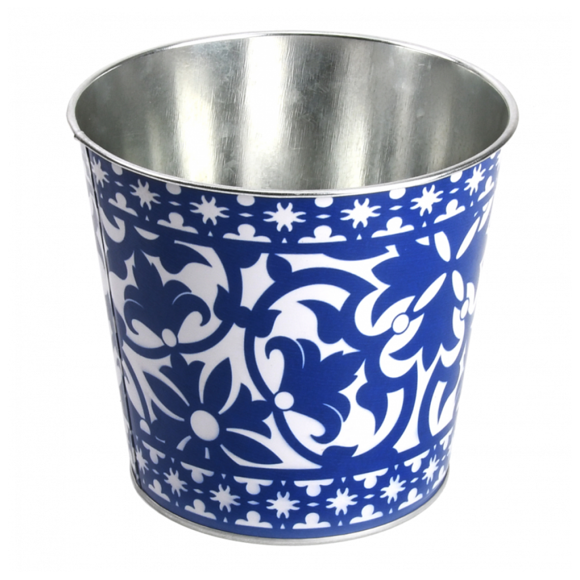Ac-Deco - Cache-pot en zinc - L 15,8 x l 15,8 x H 14,5 cm - Bleu - Poterie, bac à fleurs
