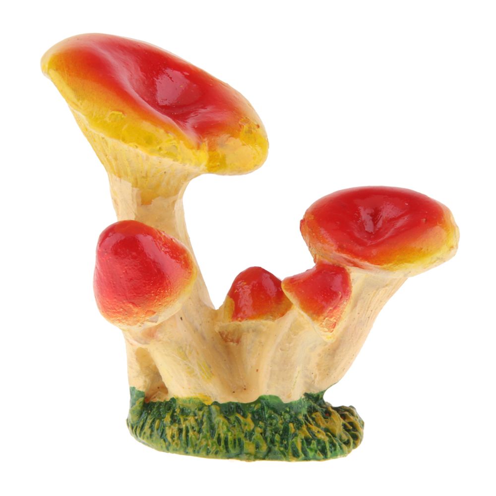 marque generique - mini champignon figurine maison fée jardin terrarium décor jaune rouge d - Petite déco d'exterieur