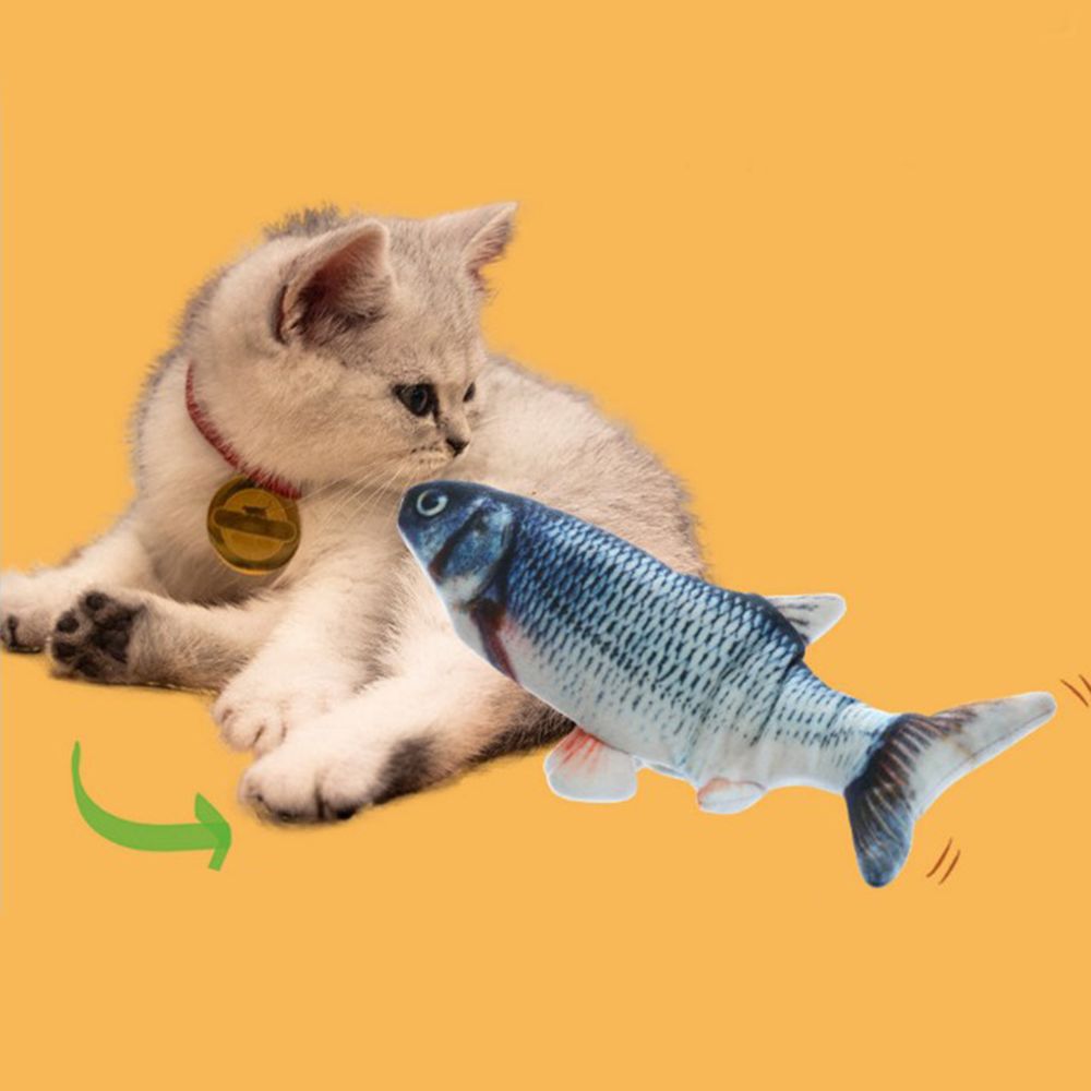 marque generique - 2x Grass Carp Electric Dancing Fish Cat Toy Wagging Flipping Mouvements Réalistes - Jouet pour chien