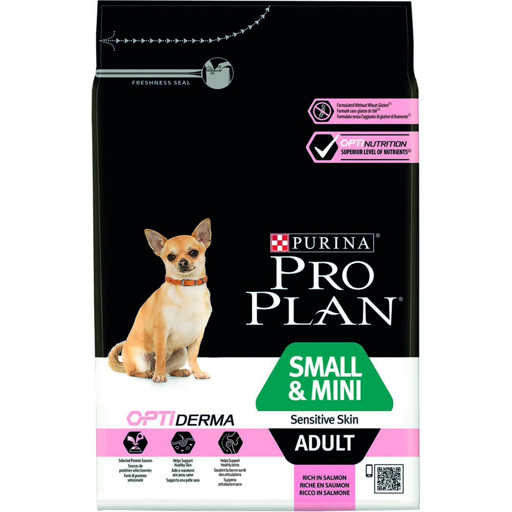 Proplan - PRO PLAN Sensitive Skin avec optiderma Croquettes - Riche en saumon - Pour petits chiens - 7 kg - Croquettes pour chien