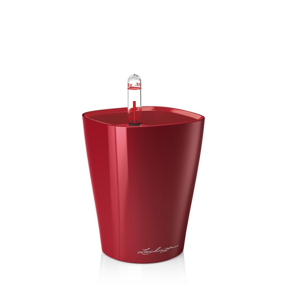 marque generique - Pot de table Mini-Deltini - kit complet, rouge scarlet brillant Ø 10 x 13 cm - Poterie, bac à fleurs