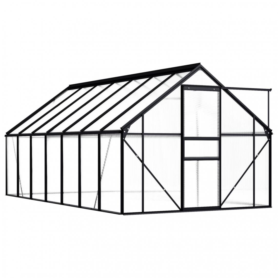 Icaverne - Icaverne - Serres de jardin gamme Serre Anthracite Aluminium 8,17 m² - Serres en verre