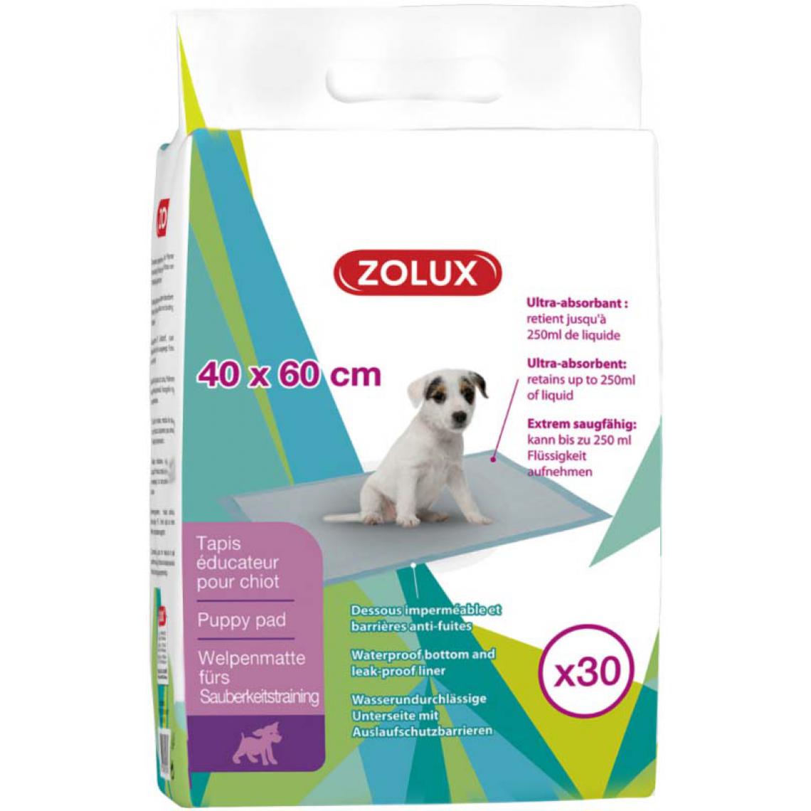 Zolux - Tapis éducateur ultra-absorbant pour chiots 40 x 60 cm - Laisse pour chien