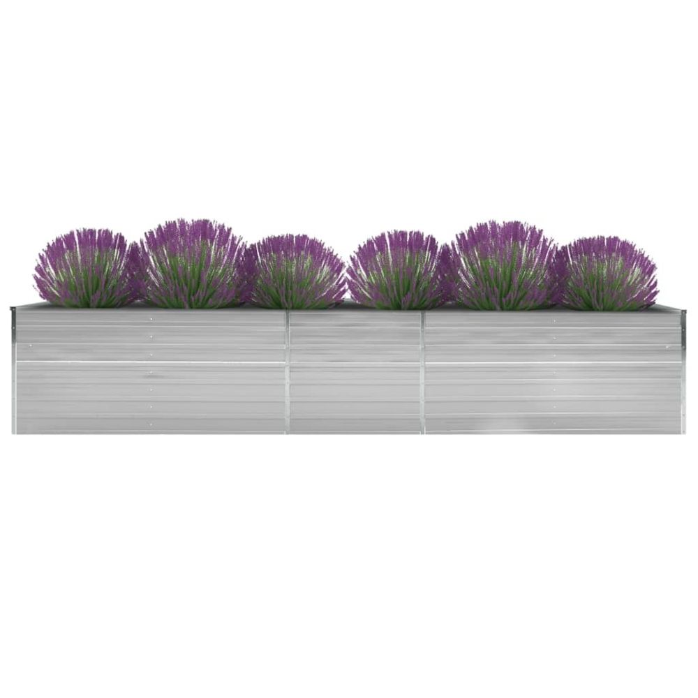 Uco - UCO Lit surélevé de jardin Acier galvanisé 400x80x77 cm Gris - Poterie, bac à fleurs