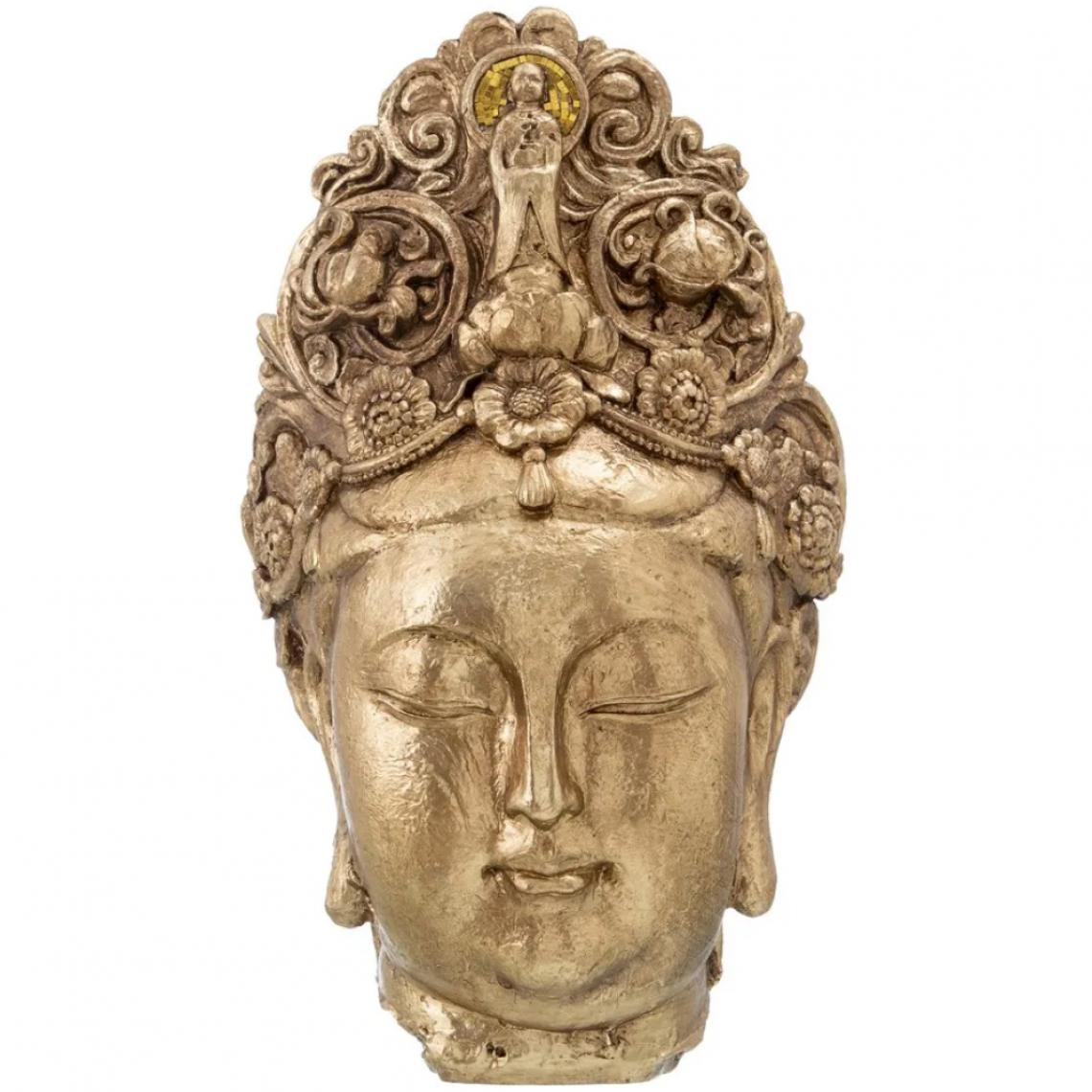 Signe - Grande Statue en résine tête Bouddha 69 cm - Petite déco d'exterieur