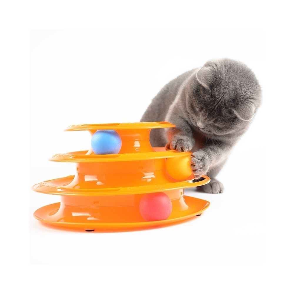 Wewoo - Jouet pour Animaux Orange chats Balls Tracks Tour interactif de 3 couches de jouets - Jouet pour chien
